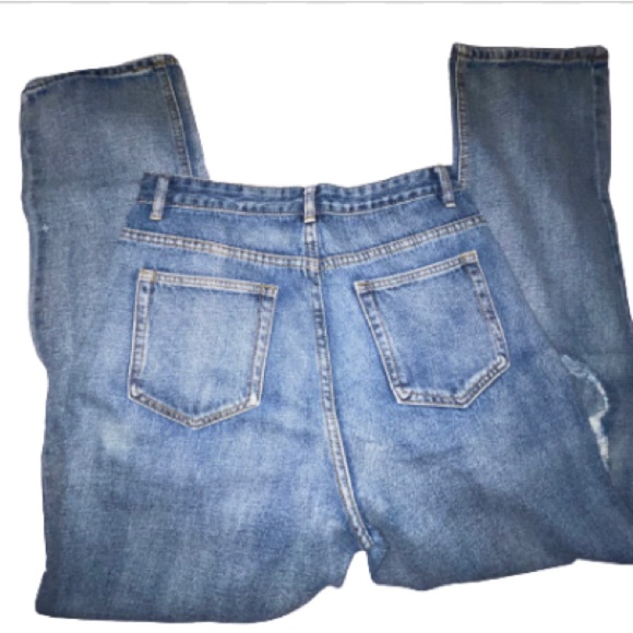 Shein High Waisted Distressed Slant Pocket Baggy Jeans - Picture 7 of 12